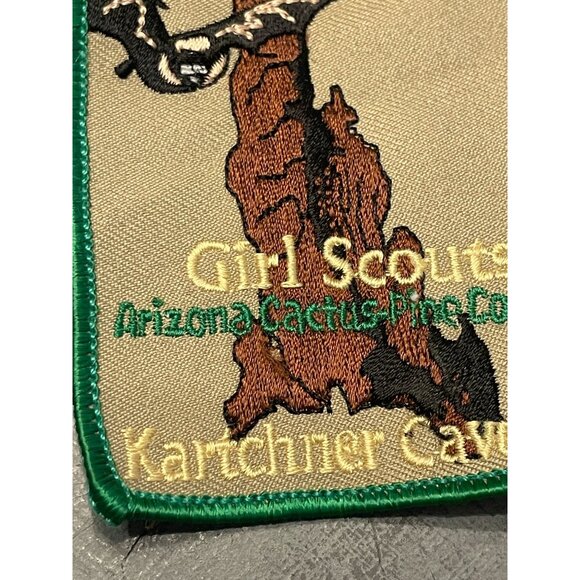 Girl Scouts Iron-On Patch Arizona Cactus Pine Council Kartchner Caverns - Picture 5 of 6